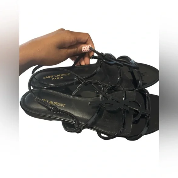 Saint Laurent Cassandra Leather Sandals